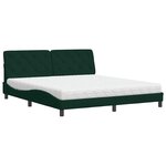 vidaXL Lit avec matelas vert foncé 180x200 cm velours