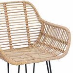 vidaXL Chaise de bar 2 Pièces Naturel 55 x 52 x 105 cm Rotin et métal