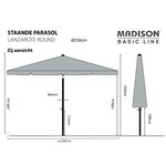 Madison Parasol Lanzarote 250 cm Rond Aqua