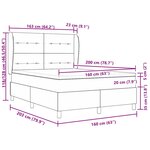 vidaXL Lit à ressorts avec matelas Noir 160x200 cm en velours