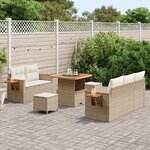 vidaXL Ensemble de canapé de jardin 10 Pièces Beige et crème polyrotin