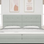 vidaXL Tête de lit LED avec tête de lit Gris clair 200 cm Polyester