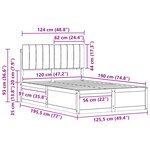 vidaXL Cadre de lit avec tête de lit rembourrée Taupe 120 x 190 cm