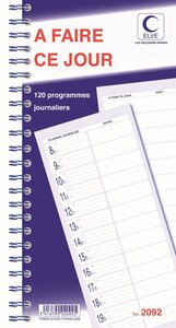 Bloc spirale '120 PROGRAMMES - A FAIRE CE JOUR' 29 7x14 cm ELVE
