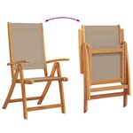 vidaXL Ensemble à manger de jardin 5Pièces bois d'acacia solide textilène