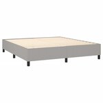 vidaXL Sommier à lattes de lit matelas LED Gris clair 160x200 cm Tissu
