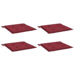 vidaXL Coussins de chaise de jardin lot de 4 rouge bordeaux 40x40x4 cm