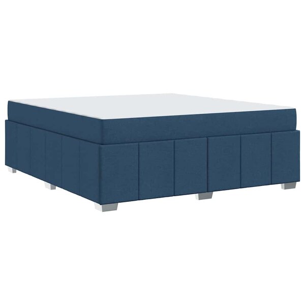 vidaXL Cadre de lit avec matelas Bleu 180 x 200 cm tissu