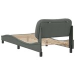 vidaXL Cadre de lit sans matelas Hvar gris foncé 90x200 cm tissu