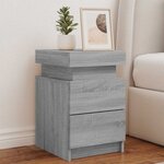 vidaXL Tables de chevet avec lumières LED 2 Pièces sonoma gris 35x39x55cm