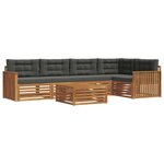 vidaXL Ensemble de canapés d'extérieur 6 Pièces Naturel et Anthracite