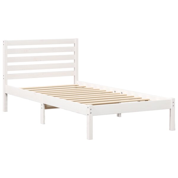 vidaXL Cadre de lit Blanc 75 x 190 cm Bois massif en pin