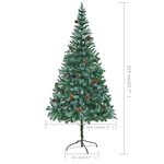 vidaXL Arbre de Noël artificiel avec pommes de pin 210 cm