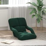 vidaXL Fauteuil de sol ajustable Vert foncé Velours
