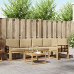 vidaXL Ensemble de canapés d'extérieur 6 Pièces Blanc et Beige