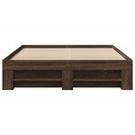 vidaXL Cadre de lit chêne marron 135x190 cm bois d'ingénierie