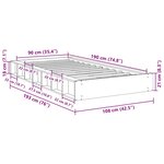 vidaXL Cadre de lit sans matelas 90x190 cm bois massif de chêne
