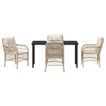 vidaXL Ensemble de salle à manger pour jardin 5 Pièces Beige polyrotin