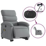 vidaXL Fauteuil inclinable de massage électrique Gris clair Tissu
