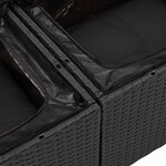 vidaXL Ensemble de canapé de jardin avec coussin Noir polyrotin