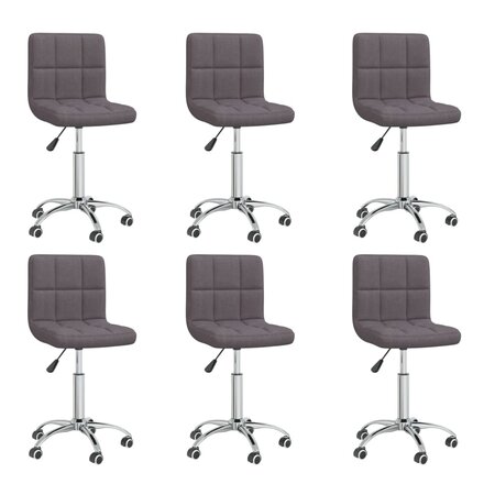 vidaXL Chaises pivotantes à manger lot de 6 taupe tissu