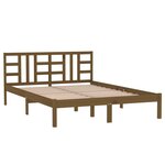 vidaXL Cadre de lit Marron miel Bois de pin massif 140x190 cm