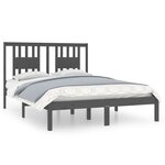 vidaXL Cadre de lit sans matelas gris bois massif