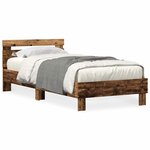vidaXL Cadre de lit Bois ancien 75 x 190 cm Bois d'ingénierie