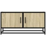 vidaXL Meuble TV chêne sonoma 80x34 5x40 cm bois d'ingénierie et métal