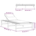 vidaXL Chaise longue et coussin/oreiller gris foncé bois massif acacia