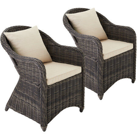 Tectake lot de 2 fauteuils de jardin luxe - gris