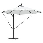 vidaXL Parasol banane à mât déporté Couleur sable 294 x 294 x 248 cm