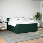 vidaXL Sommier à lattes de lit et matelas Vert foncé 200x200cm Velours