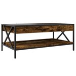 vidaXL Table basse avec LED Infinity chêne fumé 90x50x38 cm