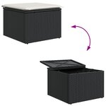 Ensemble de 9 pièces de canapés de jardin avec coussins noir poly rotin acacia