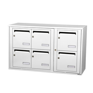 Bloc collectif Leabox  3x2  grade 3  simple face  intérieur  fixation murale  blanc neige ral 9016 finition brillante