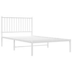 vidaXL Cadre de lit métal sans matelas et tête de lit blanc 100x190 cm
