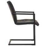 vidaXL Chaises à manger cantilever lot de 2 noir cuir véritable