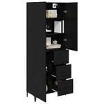 vidaXL Haut Armoire Chêne noir 69 5 x 34 x 180 cm Bois d'ingénierie