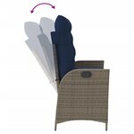 vidaXL Banc inclinable de jardin avec coussins gris résine tressée