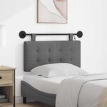 vidaXL Tête de lit suspendue Avec lumière LED Gris foncé Tissu