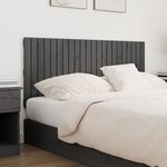 vidaXL Tête de lit murale Gris 140x3x60 cm Bois massif de pin