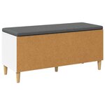 vidaXL Banc d'entrée avec coussin avec stockage Blanc 100 x 38 x 46 cm