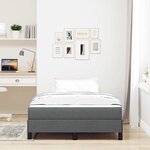 vidaXL Lit à ressorts avec matelas Gris foncé 120 x 200 cm tissu