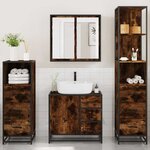 vidaXL Ensemble meubles salle de bain 4 Pièces chêne fumé bois ingénierie