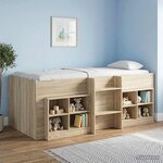 vidaXL Cadre de Lit Élevé pour Enfants 2 Pièces Chêne Sonoma