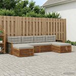 vidaXL Ensemble de canapés d'extérieur 6 pc Bois d'Acacia Massif