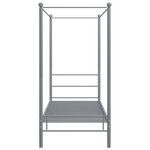vidaXL Cadre de lit à baldaquin sans matelas gris métal 90x200 cm