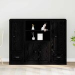 vidaXL Highboard Chêne noir 132 x 35 5 x 103 5 cm Bois d'ingénierie