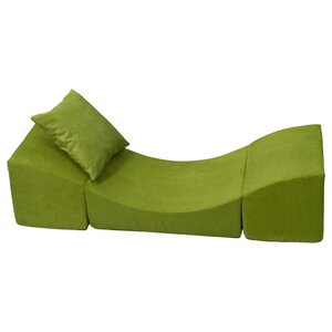 Pouf dépliant fauteuil 3 en 1: pouf chaise longue table pour enfants vert
